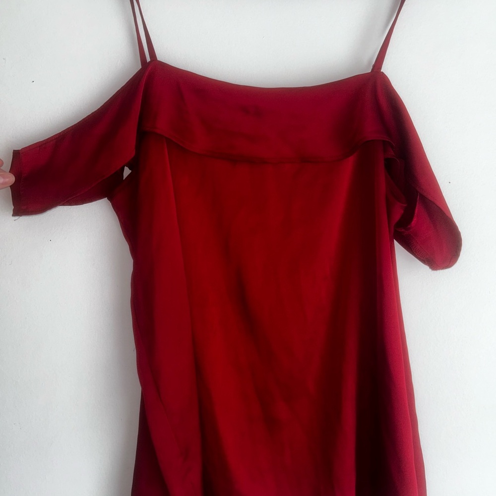 Elegant Red Off-Shoulder Women's Top